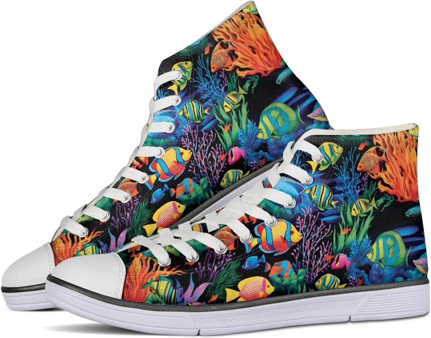 Canvas Shoes for Women High Top Sneakers for Couple Fashion Classic Lace Up Teens Girls Casual Canvas Walking Shoes