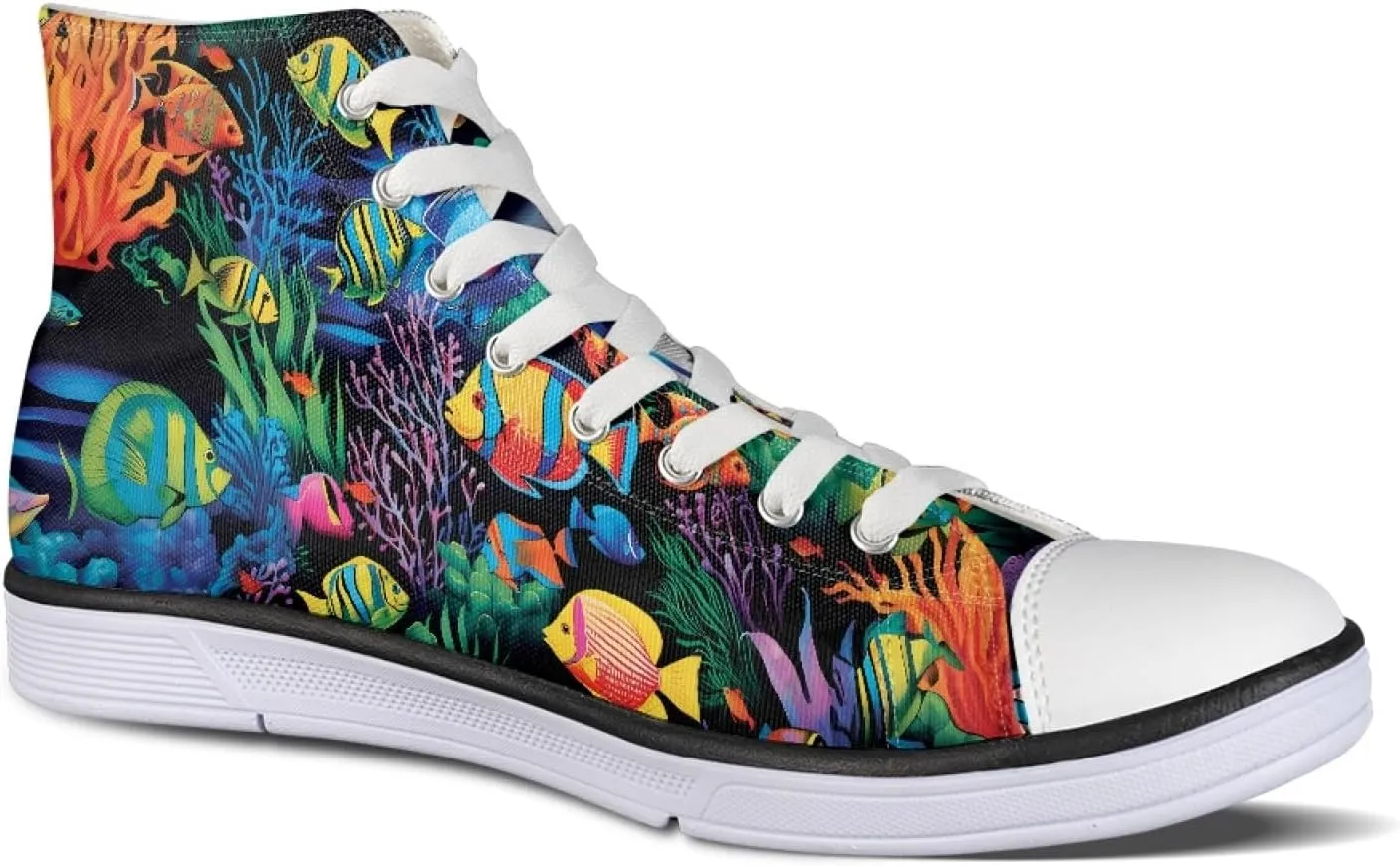Canvas Shoes for Women High Top Sneakers for Couple Fashion Classic Lace Up Teens Girls Casual Canvas Walking Shoes
