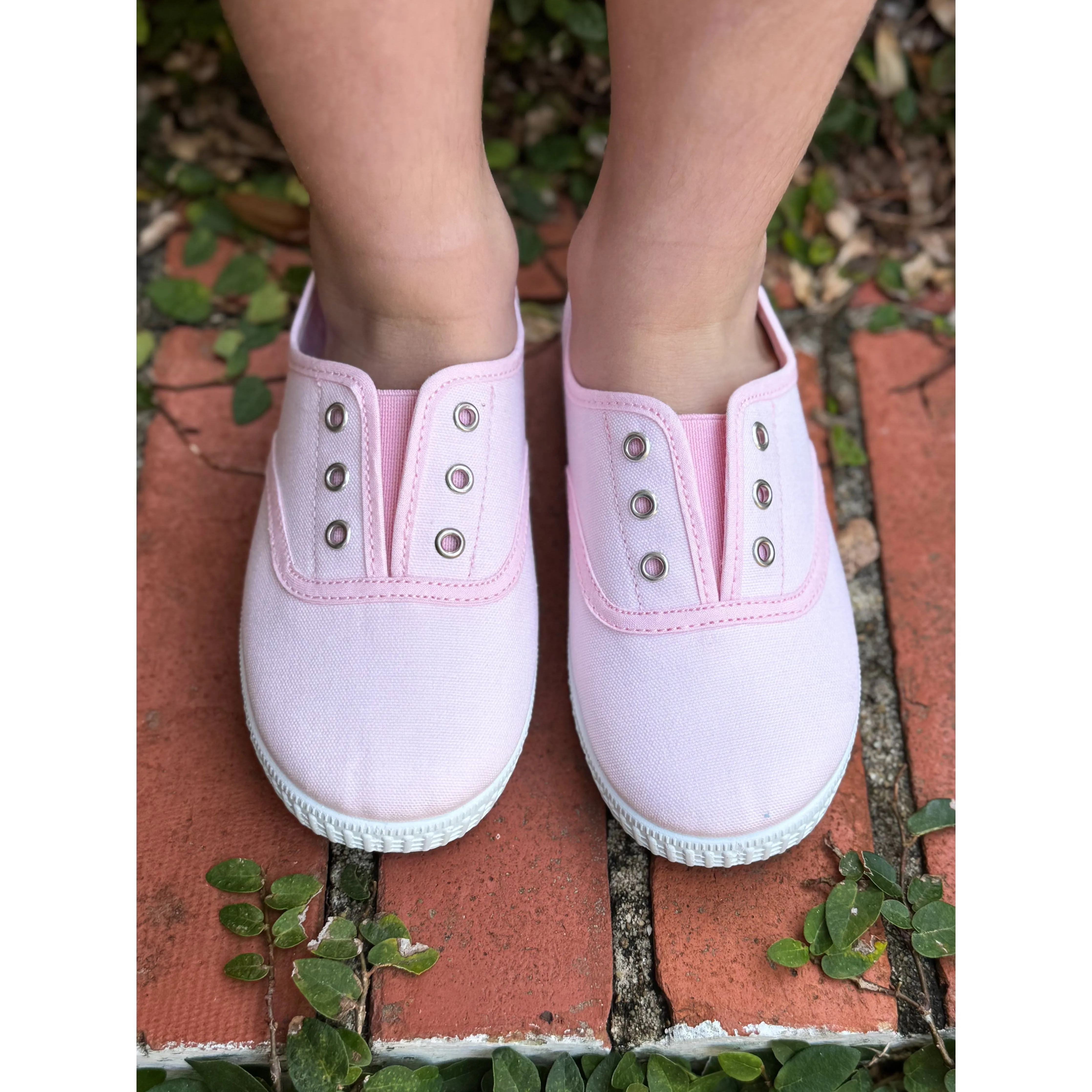 Canvas Slip Ons- Pink