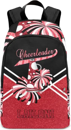 Cheerleader Red Personalized Backpack for Teen Custom Travel Backpack for Boys Girs Bookbag Casual Bag Name Gift, Design 13, EU5566SS