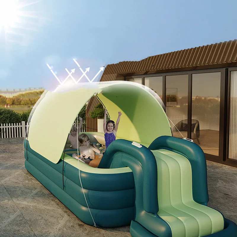 Children's Automatic Inflatable Swimming Pool Shade, Baby Swimming Bucket, Folding Paddling Inflatable Ball Pool