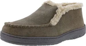 Clarks Men's Suede Leather Sherpa Lined Ankle Bootie Slippers, JMH1952 - Indoor/Outdoor Slip-Ons - Comfy & Durable Ankle Boots with Plush Lining Padded Insole & Gripped Rubber Outsoles