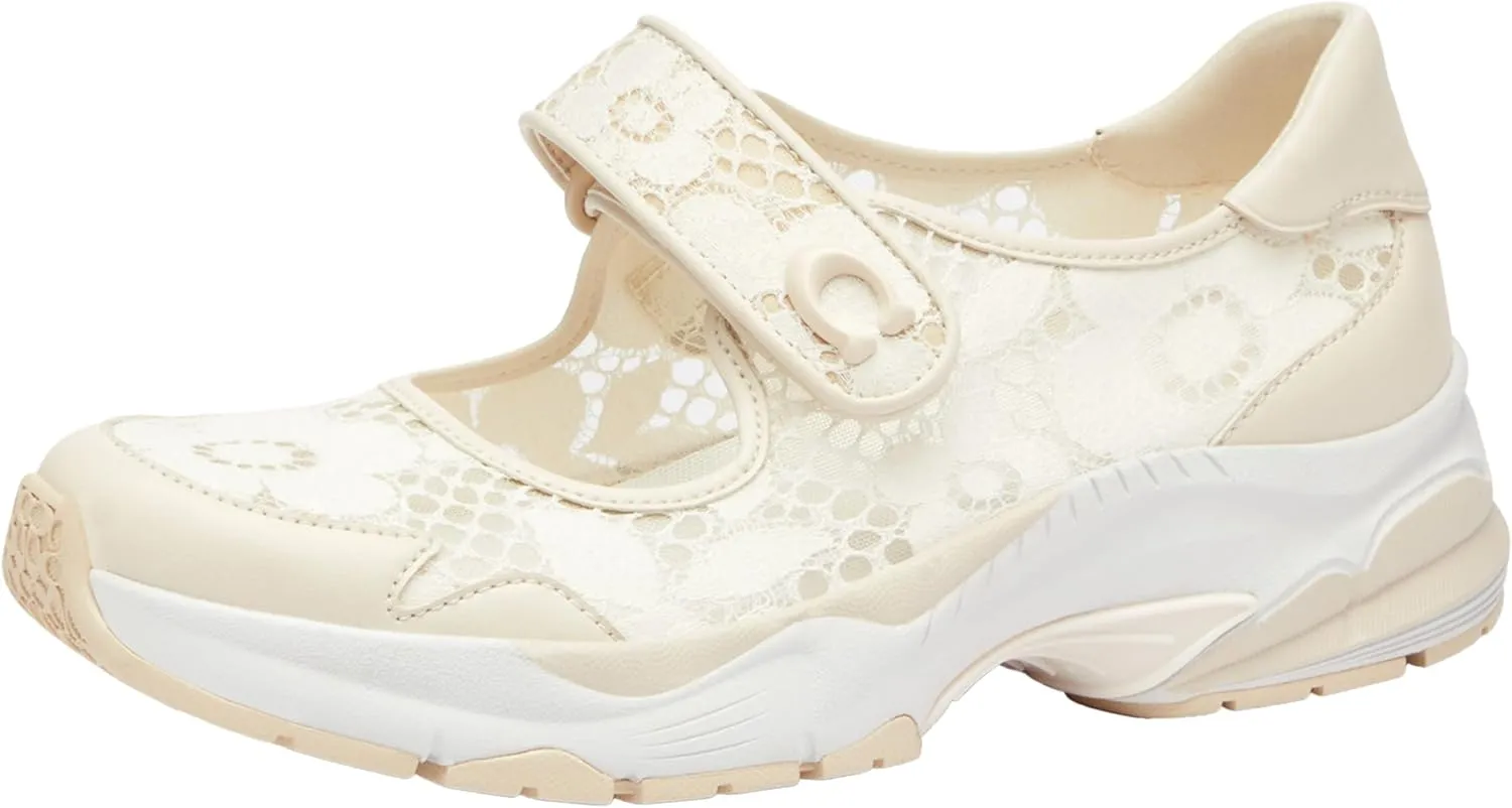 Coach Women's Lace Mary Jane Sneaker, Charcoal/Black, 6.5