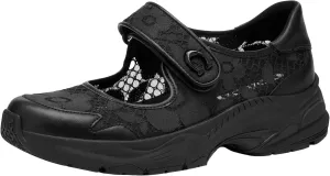 Coach Women's Lace Mary Jane Sneaker, Charcoal/Black, 6