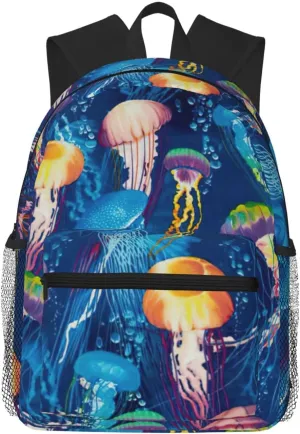 Colored jellyfish Backpack Large Sports Bag, Best for Basketball, Soccer, Volleyball, Swim, Gym, Travel