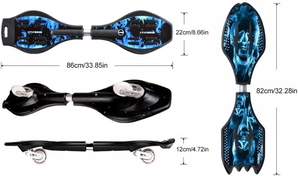 Comeon Caster Board, Compact and Lightweight Caster Board with 360-degree Casters and Illuminating Wheels,Deluxe Junior Skateboard for More Excitement, Fun and Visibility