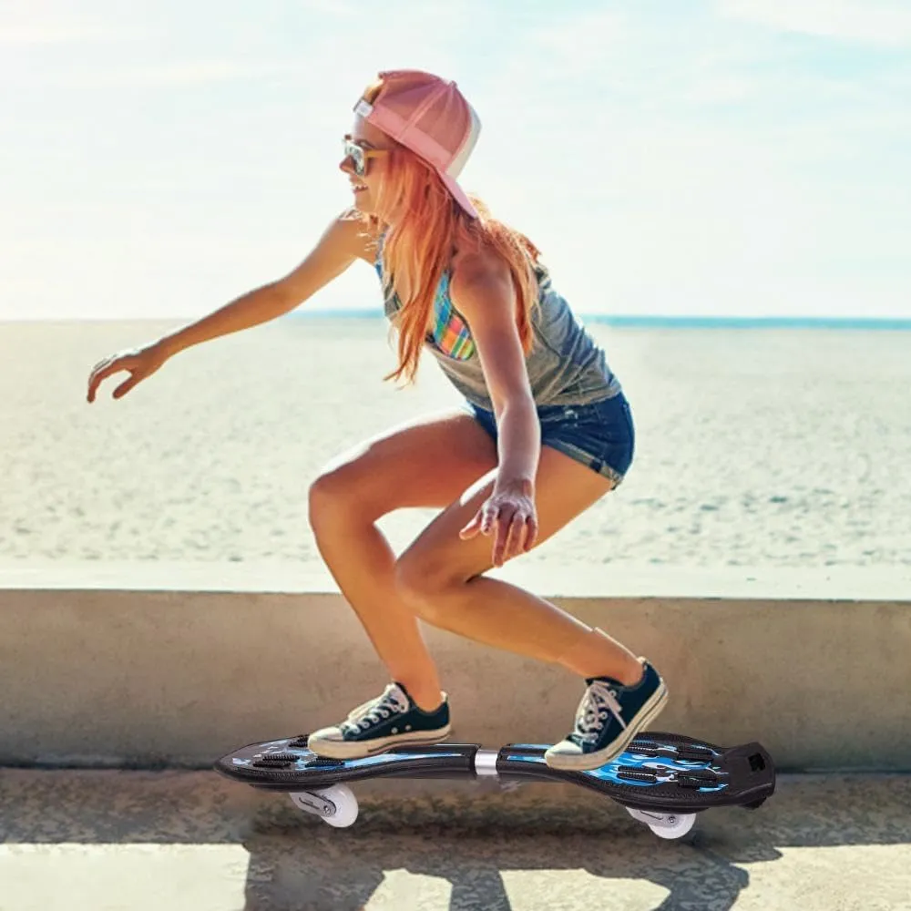 Comeon Caster Board, Compact and Lightweight Caster Board with 360-degree Casters and Illuminating Wheels,Deluxe Junior Skateboard for More Excitement, Fun and Visibility