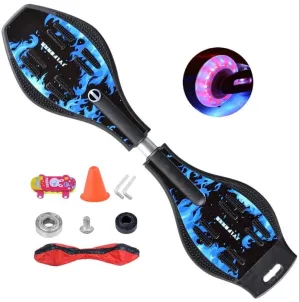 Comeon Caster Board, Compact and Lightweight Caster Board with 360-degree Casters and Illuminating Wheels,Deluxe Junior Skateboard for More Excitement, Fun and Visibility