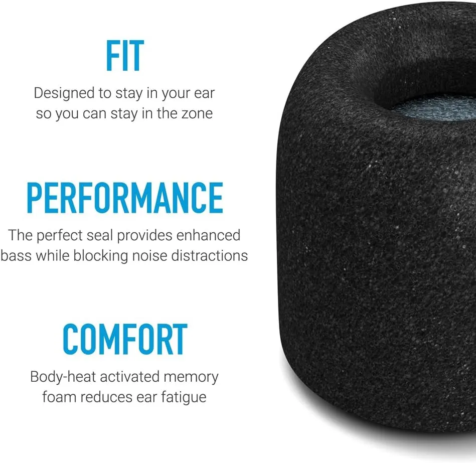COMPLY SmartCore Sport Pro Premium Universal Memory Foam Noise-Reducing Earbud Tips for Wired Earphones (Medium, 3 Pairs)