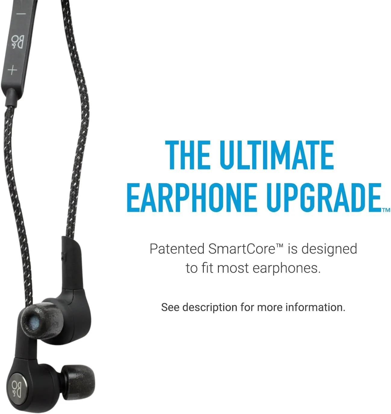 COMPLY SmartCore Sport Pro Premium Universal Memory Foam Noise-Reducing Earbud Tips for Wired Earphones (Medium, 3 Pairs)