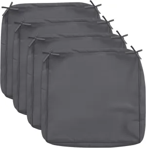 COSHNIBI Patio Cushion Covers 20'' X 18'' X 4'', Waterproof and Fade-Resistant Outdoor Cushion Cover Replacement for Outdoor Slipcovers,Rattan Chair Sofa & Lounge Seat - 4 Pack, Dark Grey(Covers Only)