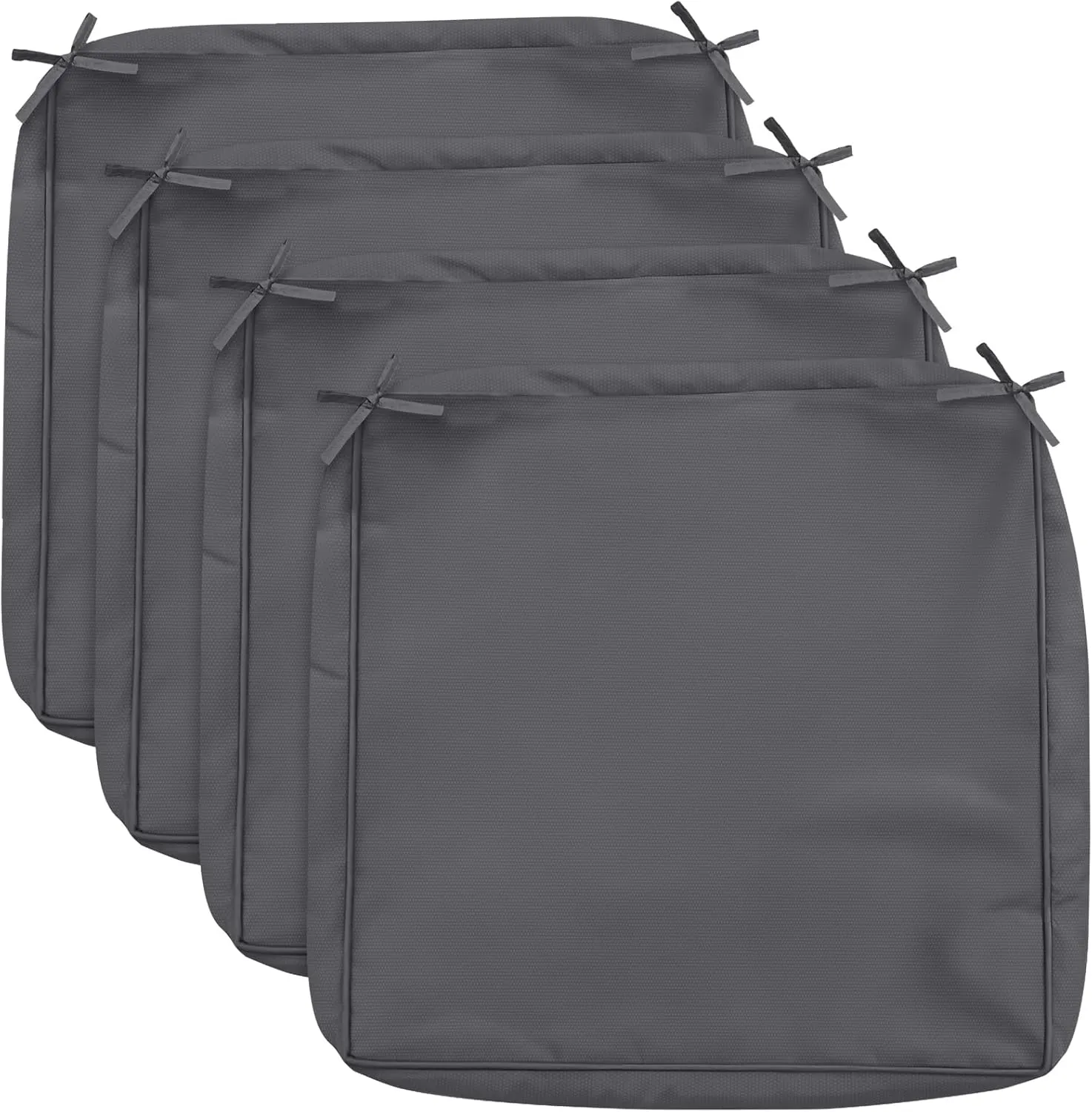 COSHNIBI Patio Cushion Covers 20'' X 18'' X 4'', Waterproof and Fade-Resistant Outdoor Cushion Cover Replacement for Outdoor Slipcovers,Rattan Chair Sofa & Lounge Seat - 4 Pack, Dark Grey(Covers Only)