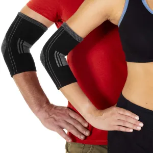 Cotton Compression Elbow Sleeves, 2 Support Braces for Men and Women Tennis, Golf, Joints and Tendons Pain Relief, Arthritis, Tendonitis, Bursitis, Inflammation, Injury Recovery.