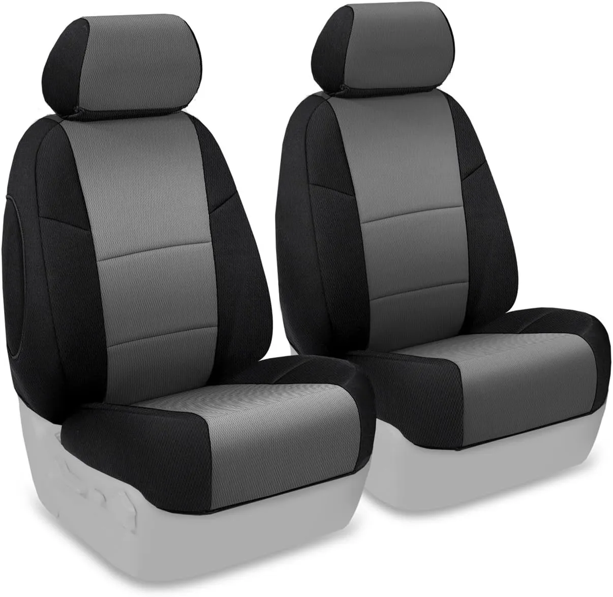 Coverking Custom Fit Front 50/50 Bucket Seat Cover for Select Toyota 4Runner Models - Spacermesh 2-Tone (Gray with Black Sides)
