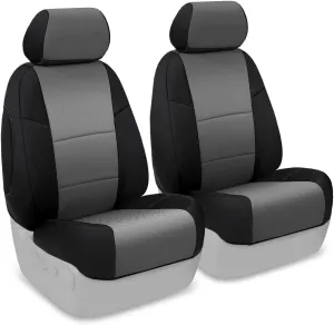 Coverking Custom Fit Front 50/50 Bucket Seat Cover for Select Toyota 4Runner Models - Spacermesh 2-Tone (Gray with Black Sides)