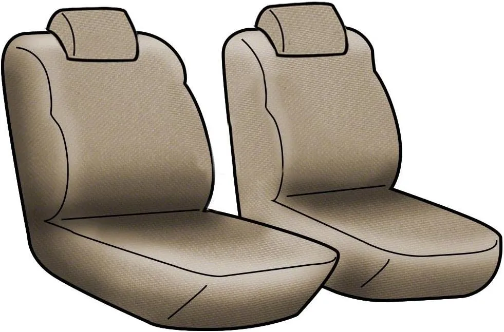Coverking Custom Fit Front 50/50 Bucket Seat Cover for Select Toyota 4Runner Models - Spacermesh 2-Tone (Taupe with Black Sides)
