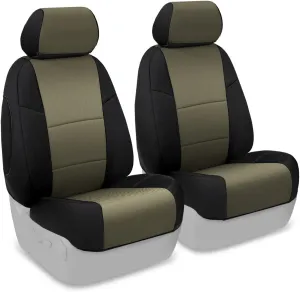 Coverking Custom Fit Front 50/50 Bucket Seat Cover for Select Toyota 4Runner Models - Spacermesh 2-Tone (Taupe with Black Sides)