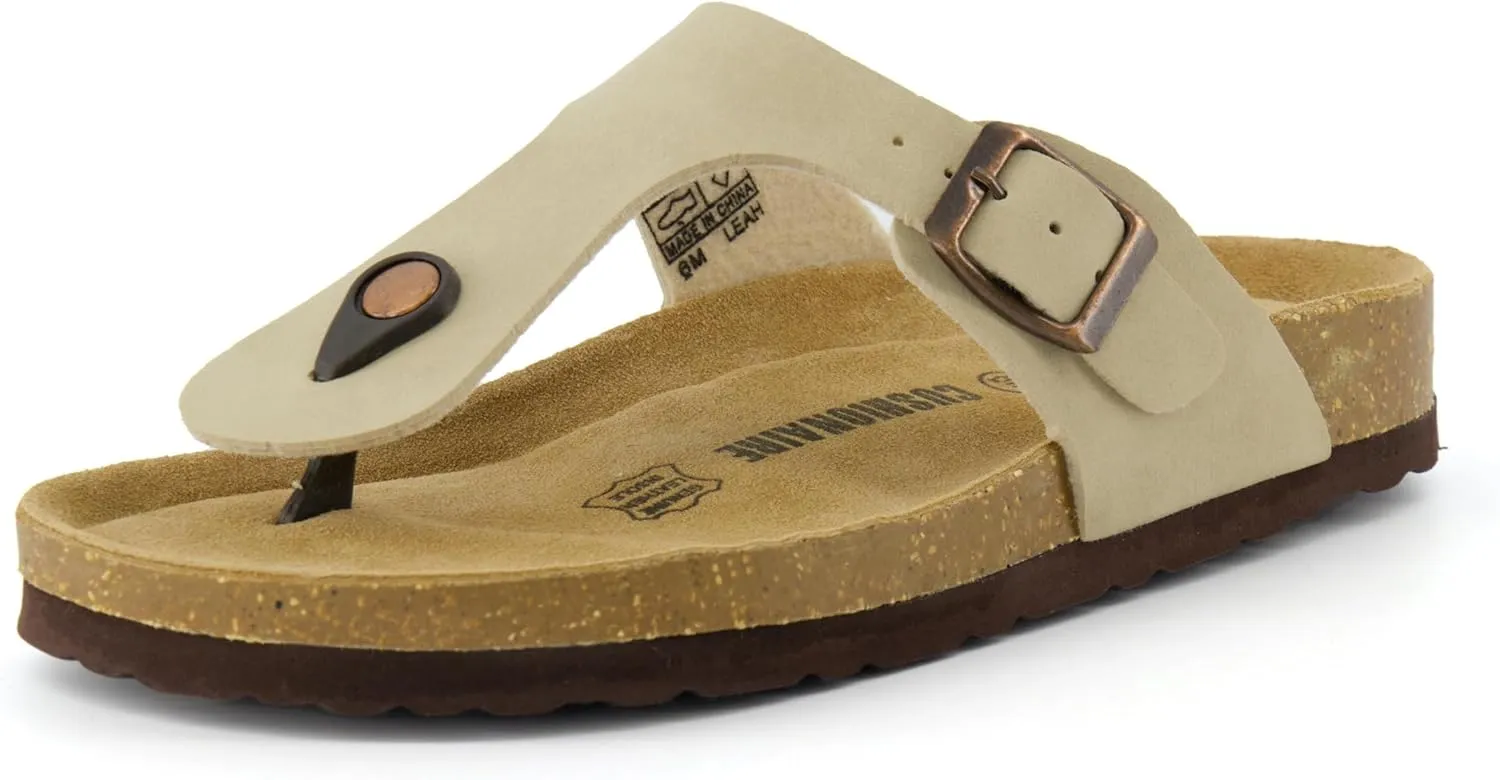 CUSHIONAIRE Women's Leah Cork Footbed Sandal With  Comfort