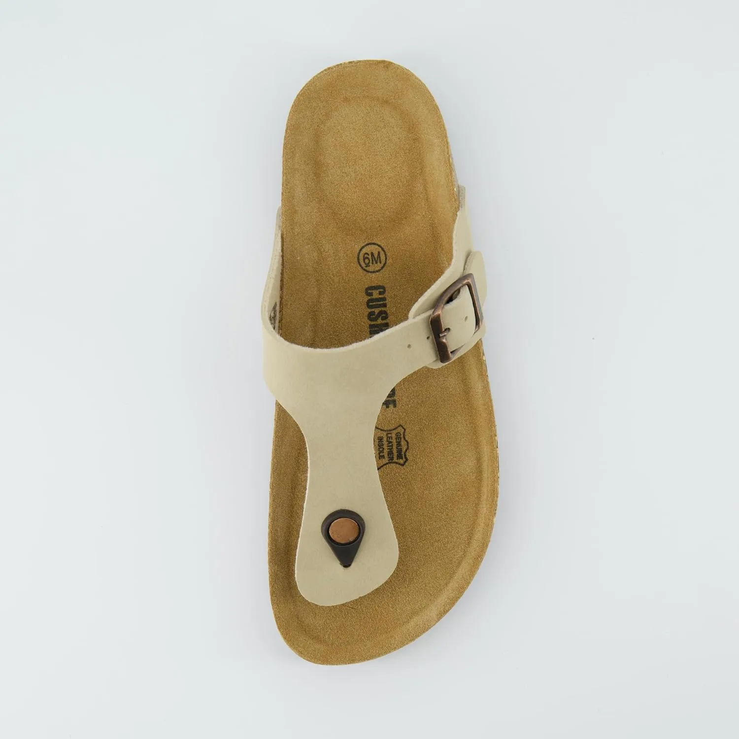 CUSHIONAIRE Women's Leah Cork Footbed Sandal With  Comfort
