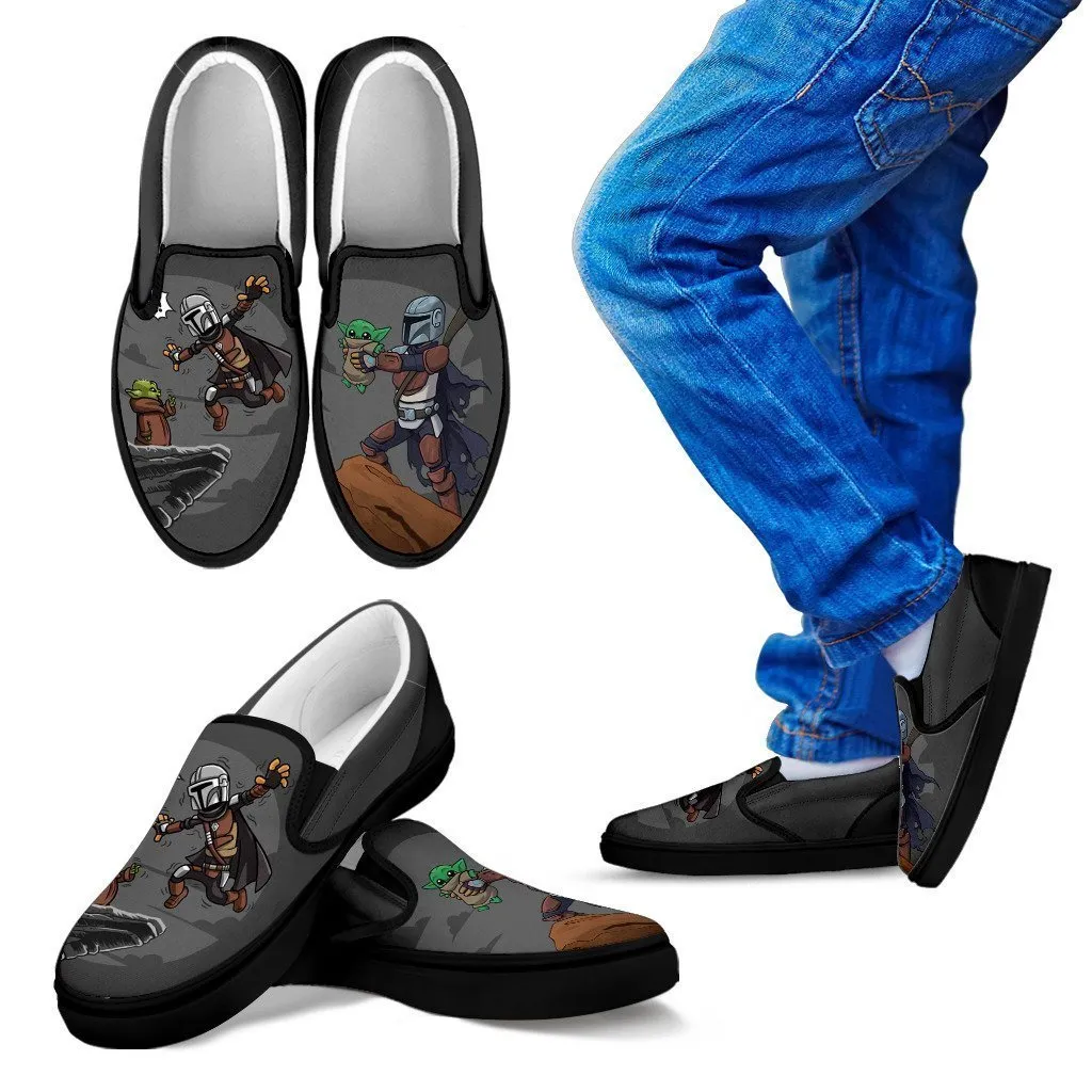 Cute Baby Yoda & Mandalorian Slip Ons Shoes Fan