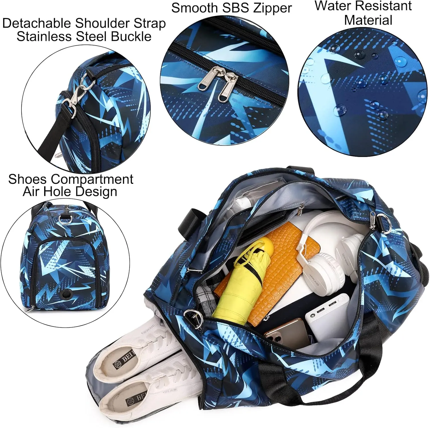Dance Bag for Boy and Girls Duffle Gymnastics Gym Overnight Travel Sports Ballet Weekender Sleepover Carry On Bag with Shoe Compartments Water Resistant