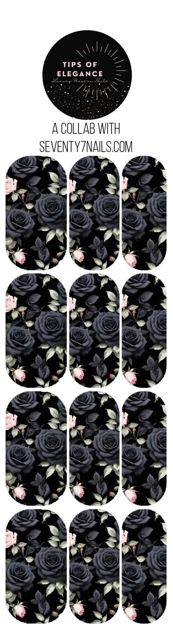 Dark Garden | Waterslide Nail Art Decals
