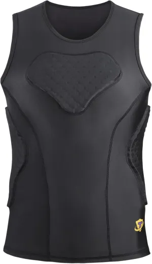 DGXINJUN Men Padded Chest Rib Protector Vest 4-Pads Shirt for Adult Football Baseball Softball Rugby Basketball