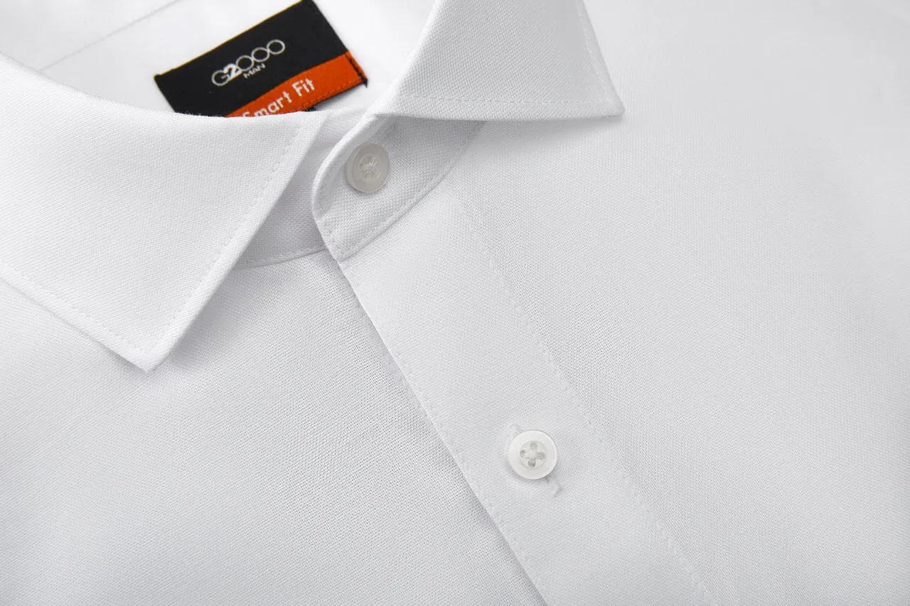 Easy Care Cotton Oxford Blocking Casual Shirt in Smart Fit Spread Collar
