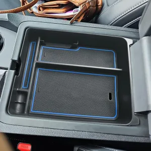 EDBETOS Center Console Organizer Compatible with 2023 2024 2025 Honda Pilot, 2024 2025 Ridgeline/Passport Insert Tray Secondary Storage Armrest Box ABS Plastic Material, Blue
