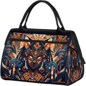 Egypt Ethnic Woman Travel Duffle Bag, Waterproof Duffel Bag Weekender Overnight Carry On Bag Lightweight Sport Gym Bag for Men Women