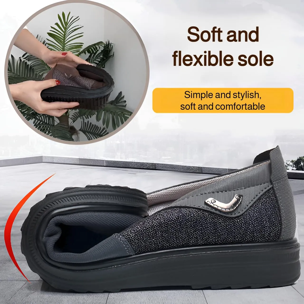 Ellniges]Men's Casual Shoes for Seniors - Soft Sole Comfortable Canvas Shoes | for Relaxed Walks and Casual Outings