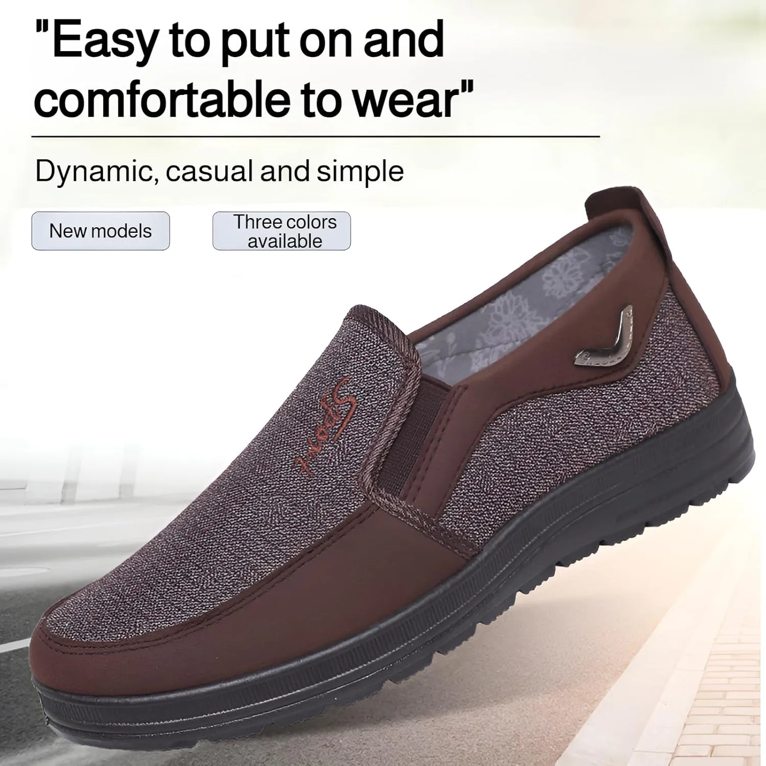 Ellniges]Men's Casual Shoes for Seniors - Soft Sole Comfortable Canvas Shoes | for Relaxed Walks and Casual Outings