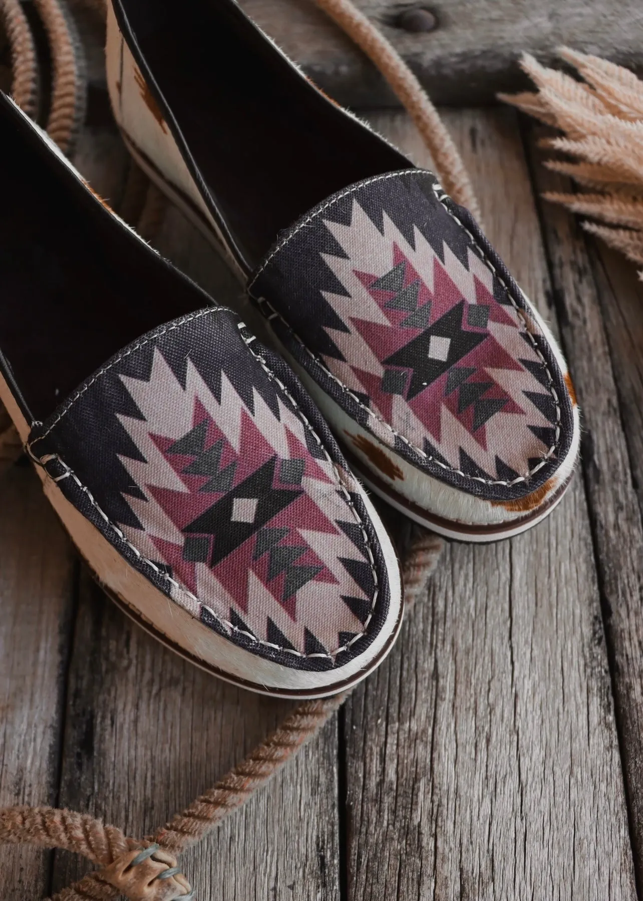 Elodie Cowhide Slip-Ons