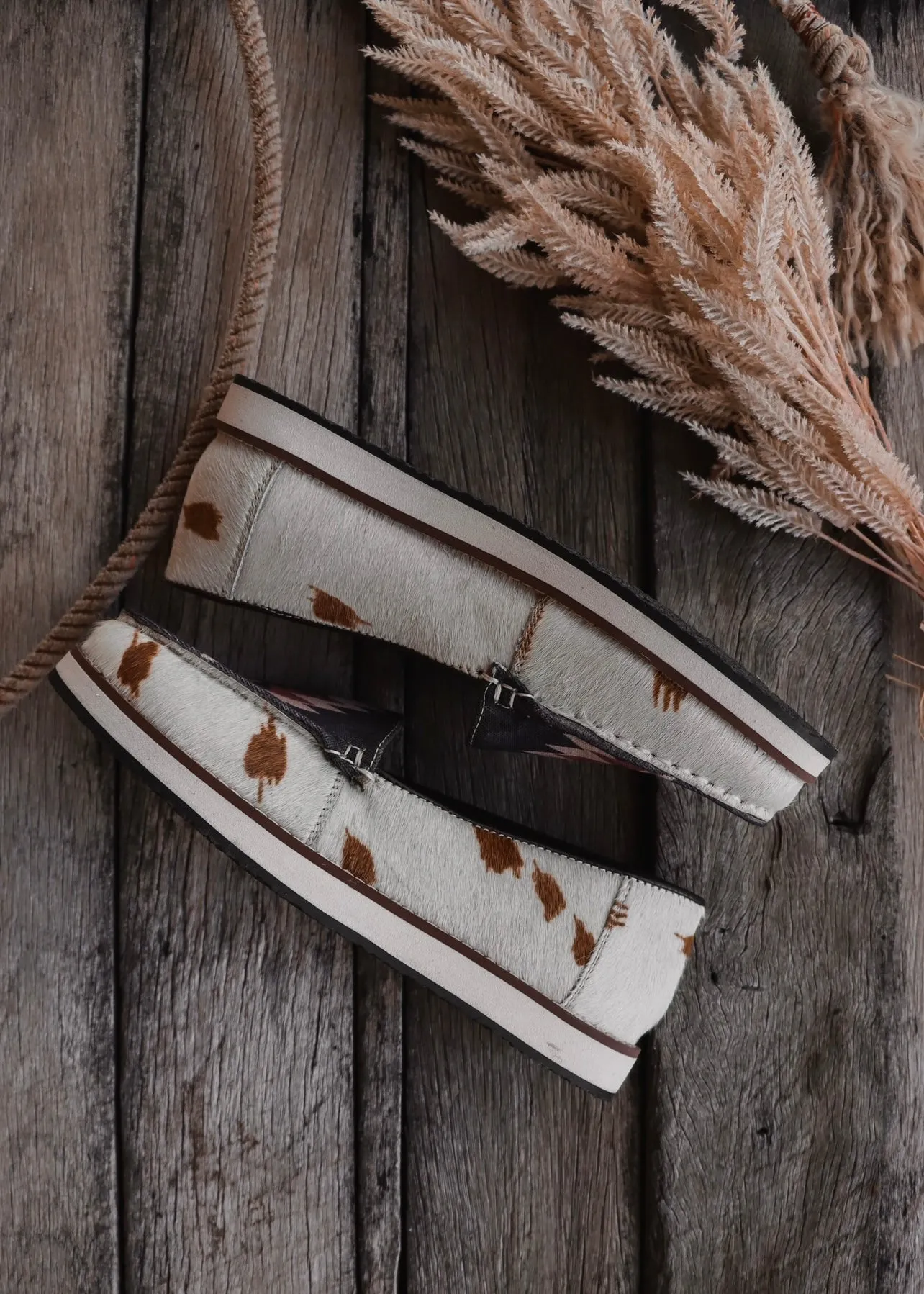 Elodie Cowhide Slip-Ons