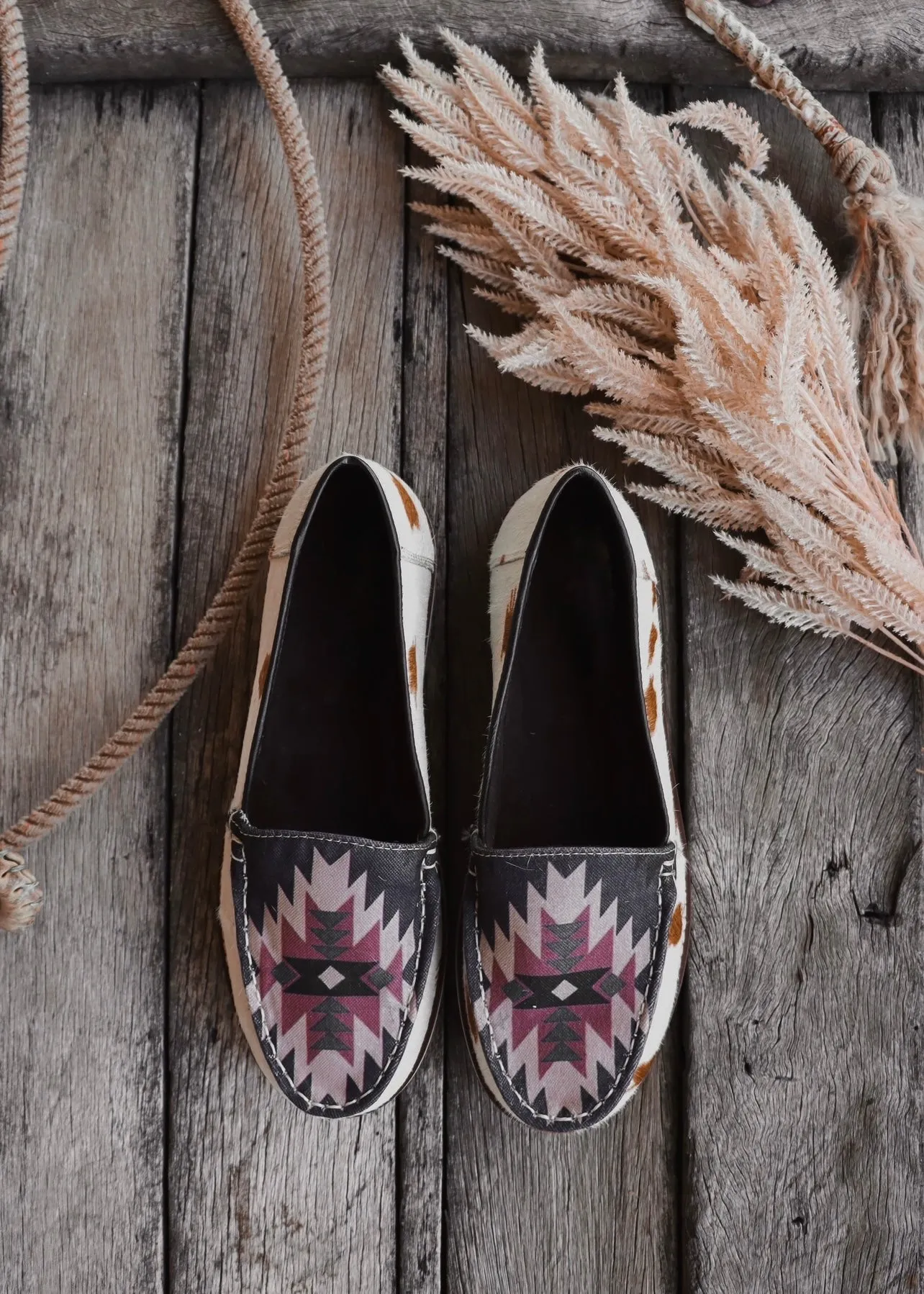 Elodie Cowhide Slip-Ons