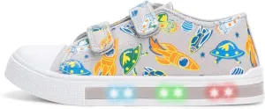 EUXTERPA Toddler Light Up Sneakers Kids Casual Canvas Shoes with Adjustable Strap for Girls Boys