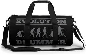 Evolution Drummer Gym Sport Bag Travel Duffle Backpack Weekender Overnight with Shoes Compartment for Women Men