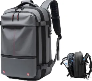 Ezy Vac Backpack, Spacevac backpack, 60L Expandable Spacevac Pro Backpacks Water Resistant Anti Theft Travel Business (Gray)