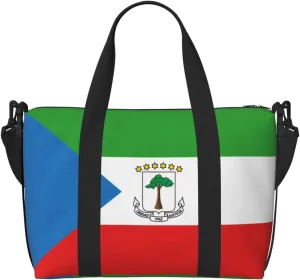 Flag of Equatorial Guinea Hand-held messenger travel bag, suitable for work, travel, fitness, tourism, women's casual handbag with zipper,