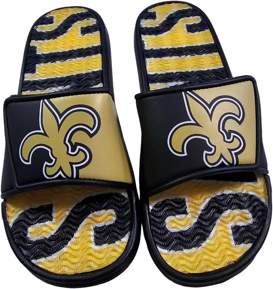 FOCO NFL Unisex Sport Shower Gel Slide Flip Flop Sandals Colorblock Big Logo