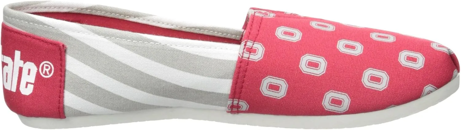FOCO Women's NCAA NCAA College Canvas Stripe Slip On Shoes
