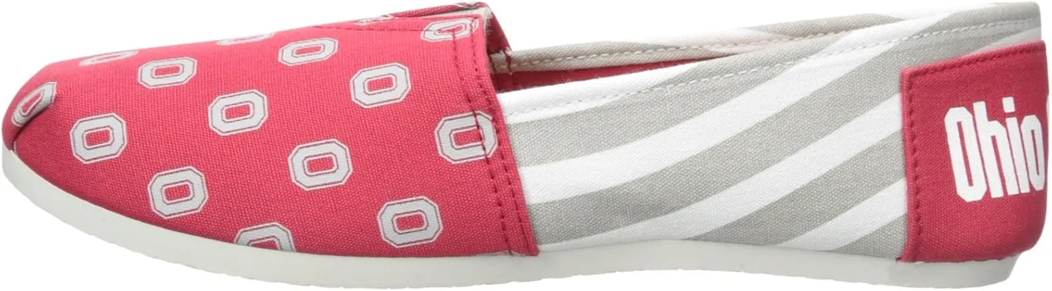 FOCO Women's NCAA NCAA College Canvas Stripe Slip On Shoes