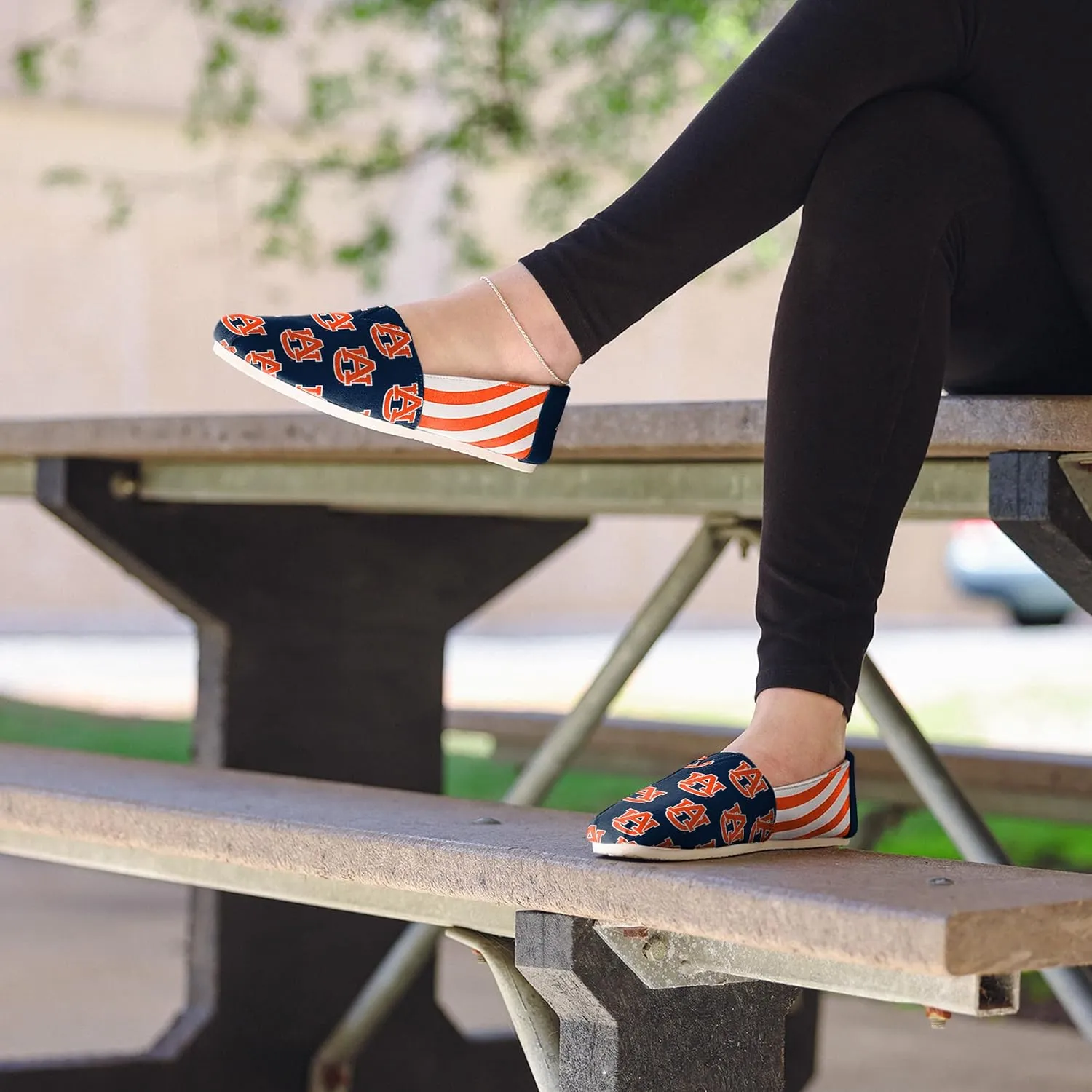FOCO Women's NCAA NCAA College Canvas Stripe Slip On Shoes