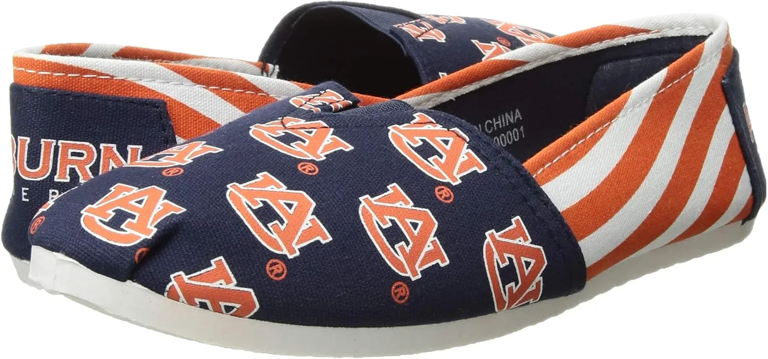 FOCO Women's NCAA NCAA College Canvas Stripe Slip On Shoes