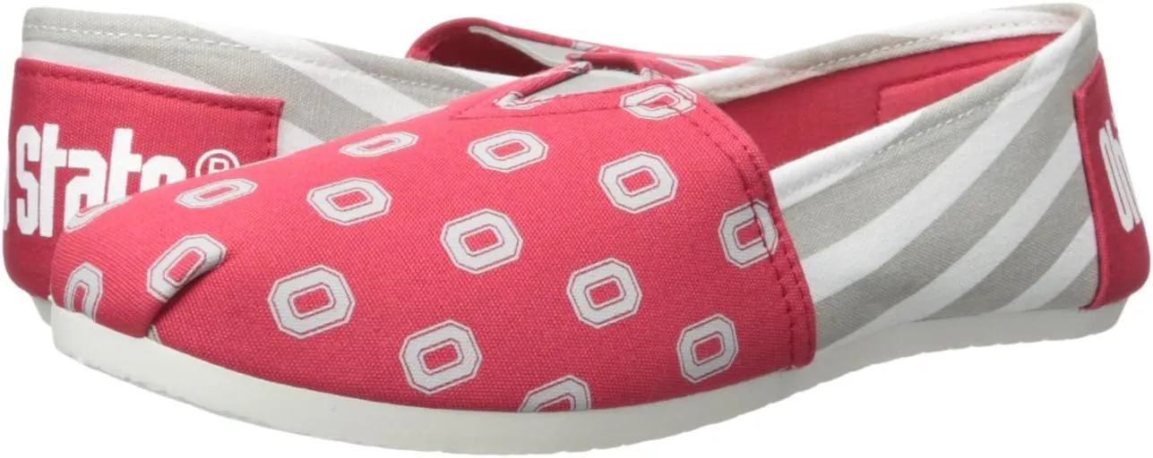 FOCO Women's NCAA NCAA College Canvas Stripe Slip On Shoes