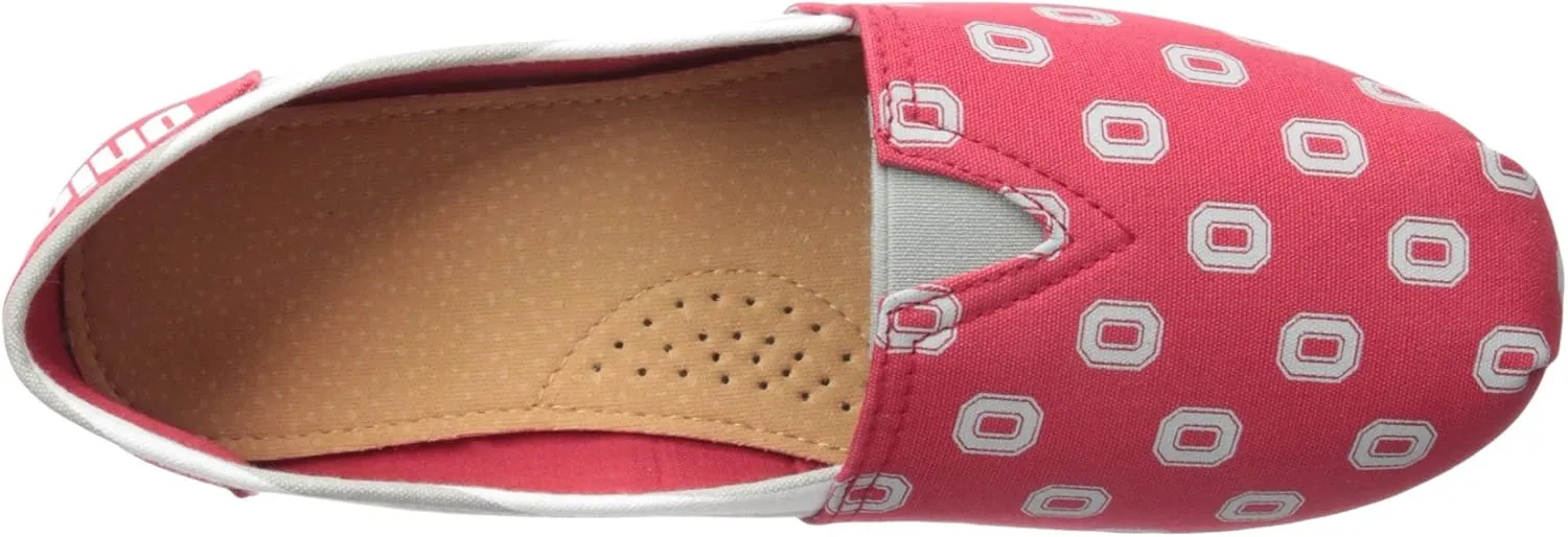 FOCO Women's NCAA NCAA College Canvas Stripe Slip On Shoes