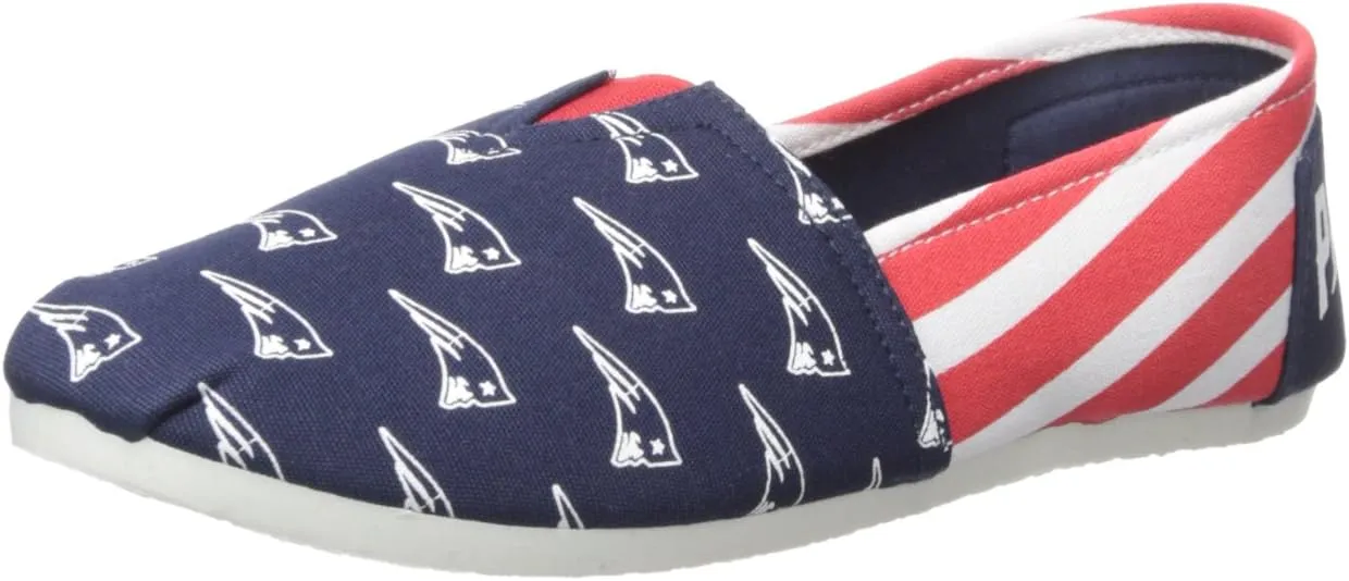 FOCO Women's NFL Team Logo Ladies Fashion Slip On Canvas Shoes