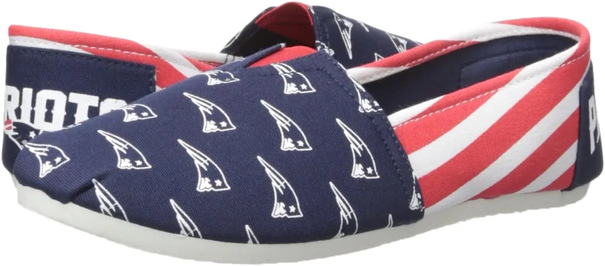 FOCO Women's NFL Team Logo Ladies Fashion Slip On Canvas Shoes