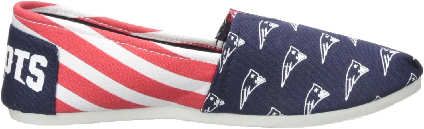 FOCO Women's NFL Team Logo Ladies Fashion Slip On Canvas Shoes