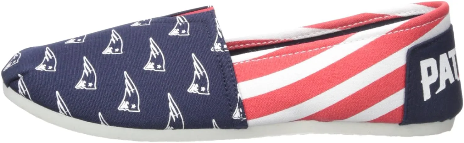 FOCO Women's NFL Team Logo Ladies Fashion Slip On Canvas Shoes
